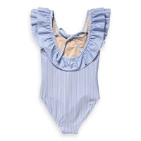 Scotch Shrunk Blue Stripe Ruffle Swimsuit
