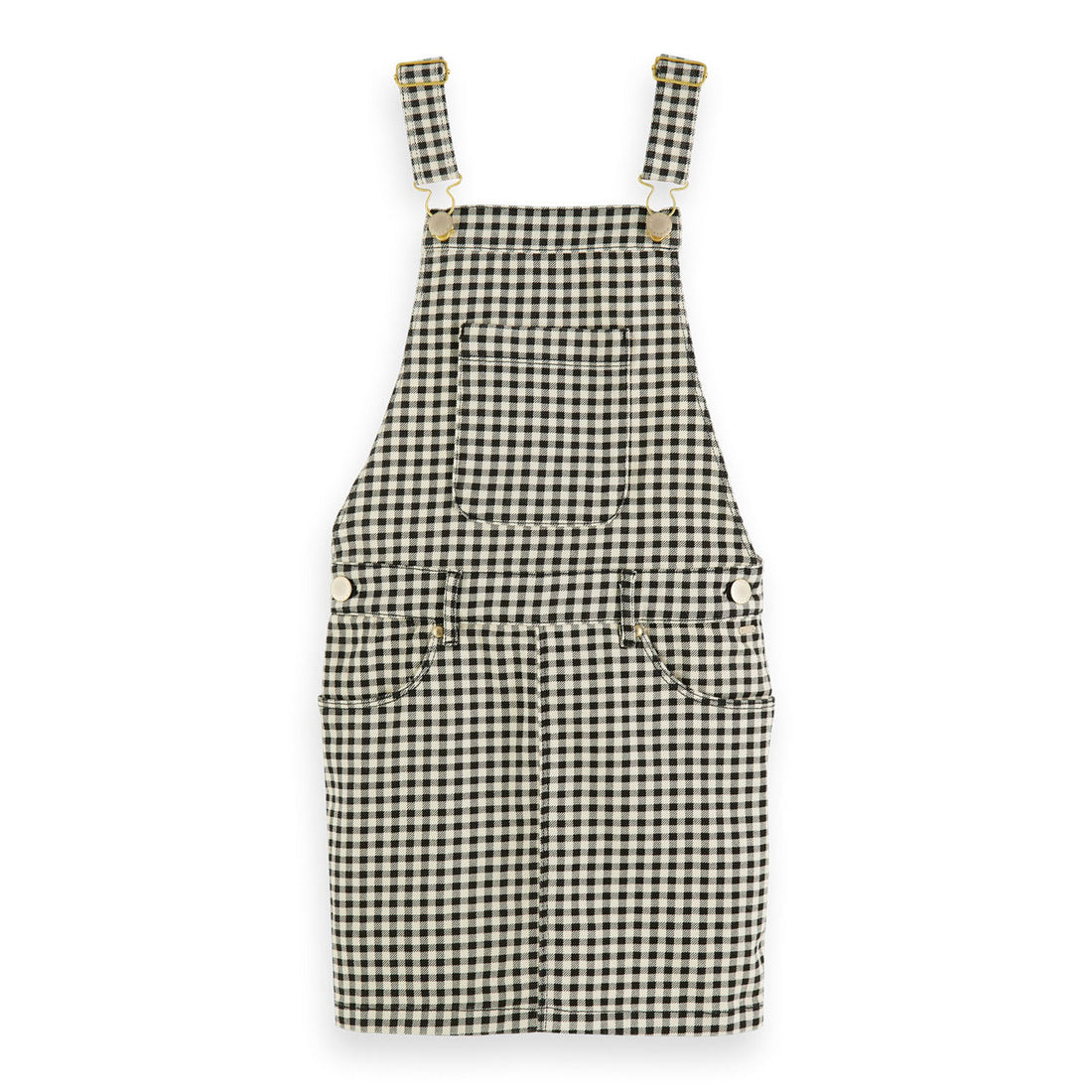 white christmas dresses Scotch Shrunk Black Check Twill Dungaree Dress – Ladida