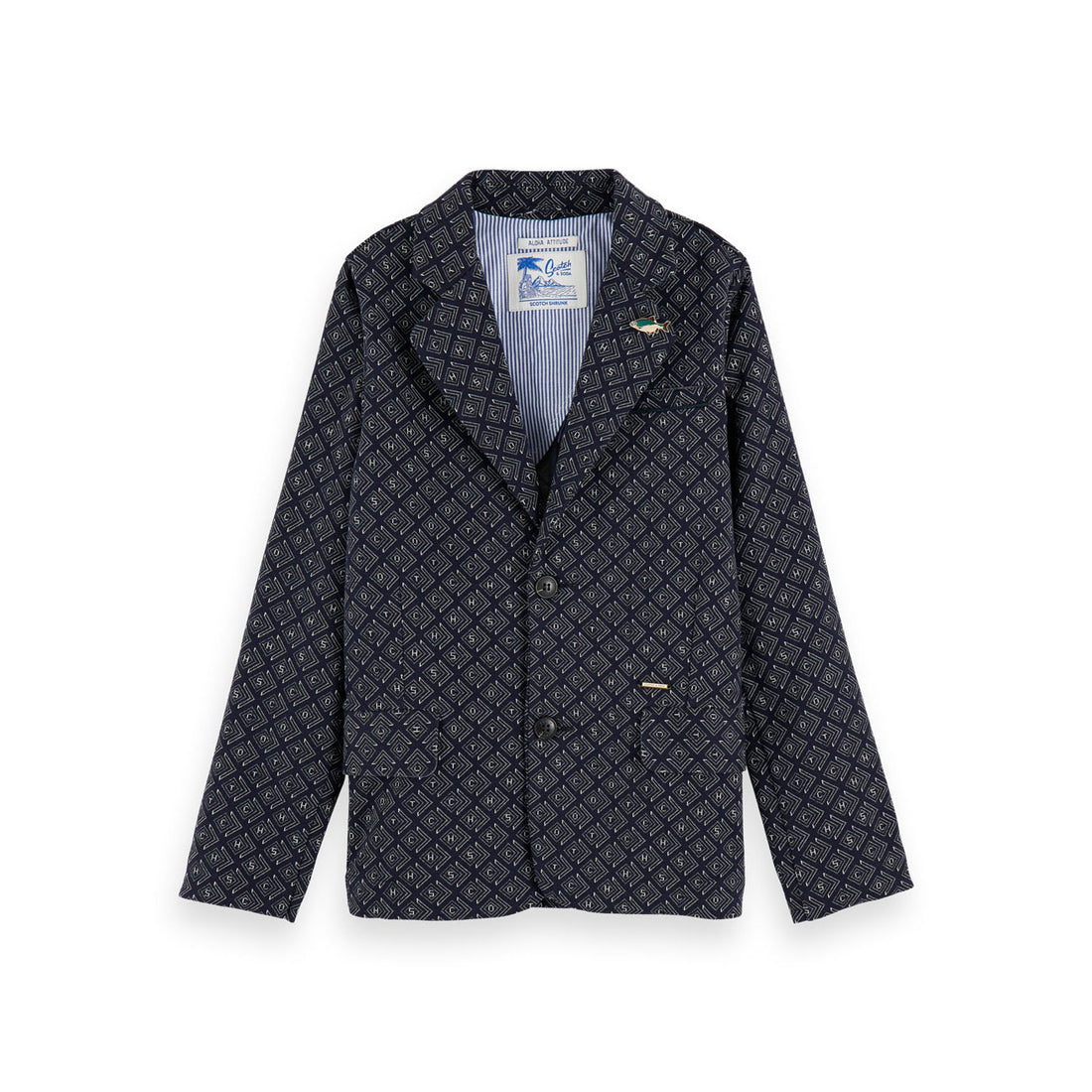 Scotch Shrunk Navy Jacquard Blazer