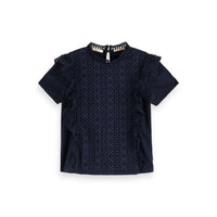 Scotch Shrunk Night Embroidered Ruffle Blouse
