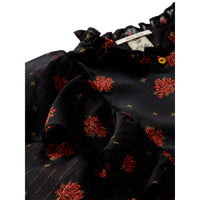 Scotch Shrunk Black Floral Waisted Maxi Dress