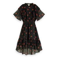 Scotch Shrunk Black Floral Waisted Maxi Dress