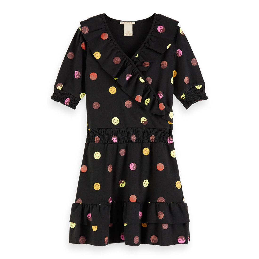 Scotch Shrunk Black Dot Jersey Wrap Dress