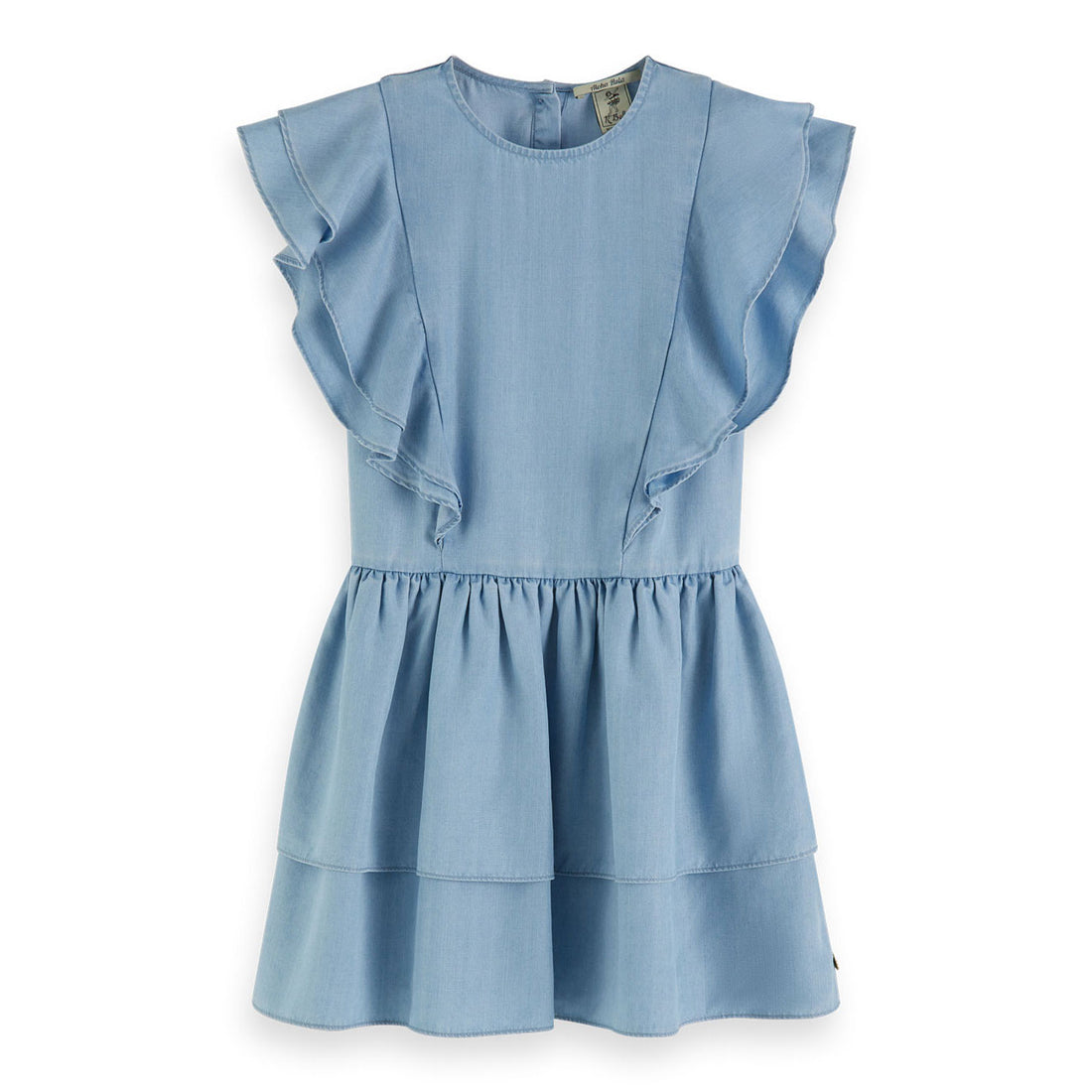 Scotch Shrunk Sky Blue Lyocell Ruffle Dress