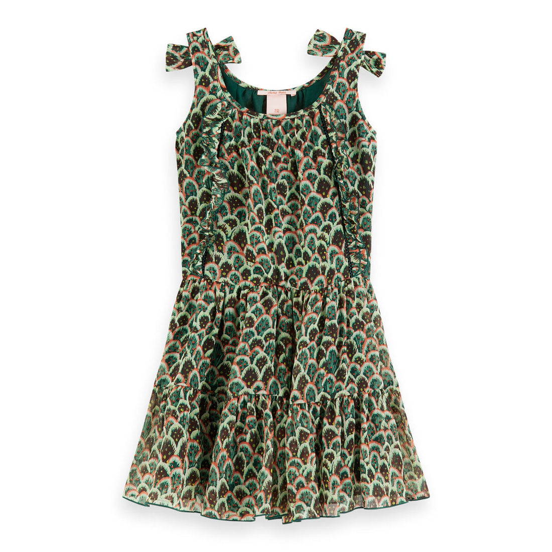 Scotch Shrunk Green Floral Drapey Dress