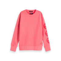 Scotch Shrunk Coral Garment Dyed Crew Neck Sweatshirt