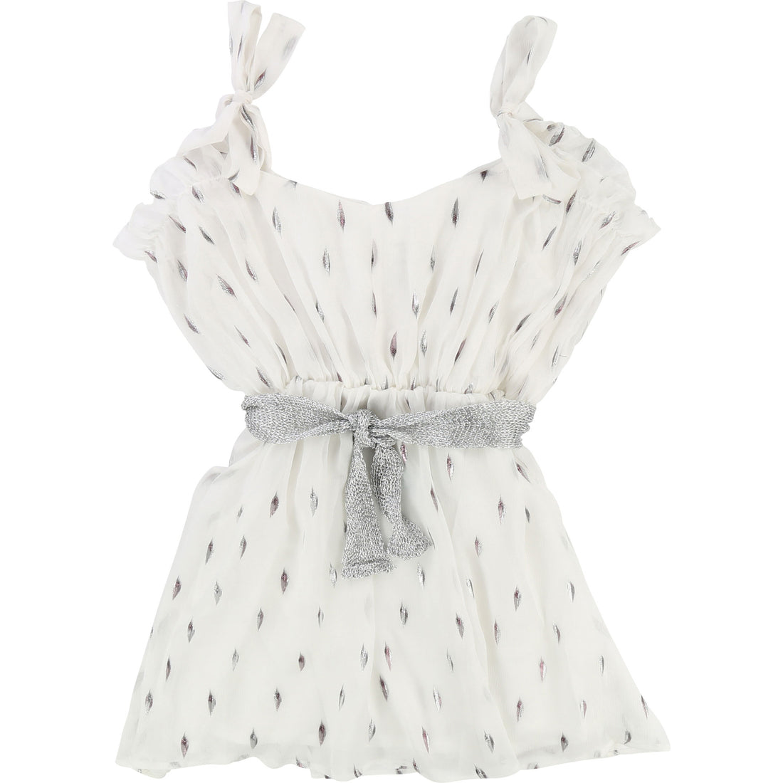 Carrement Beau Off White Metallic Applique Sundress