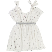 Carrement Beau Off White Metallic Applique Sundress