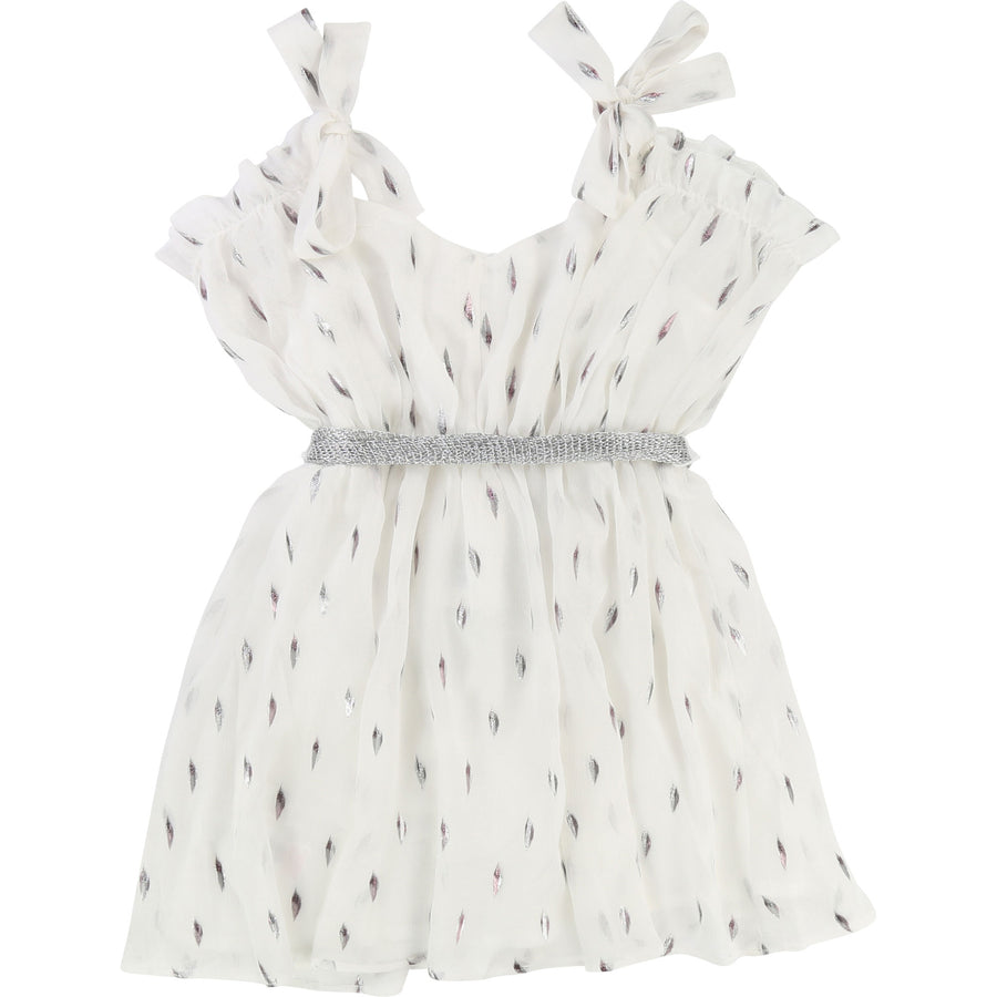 Carrement Beau Off White Metallic Applique Sundress