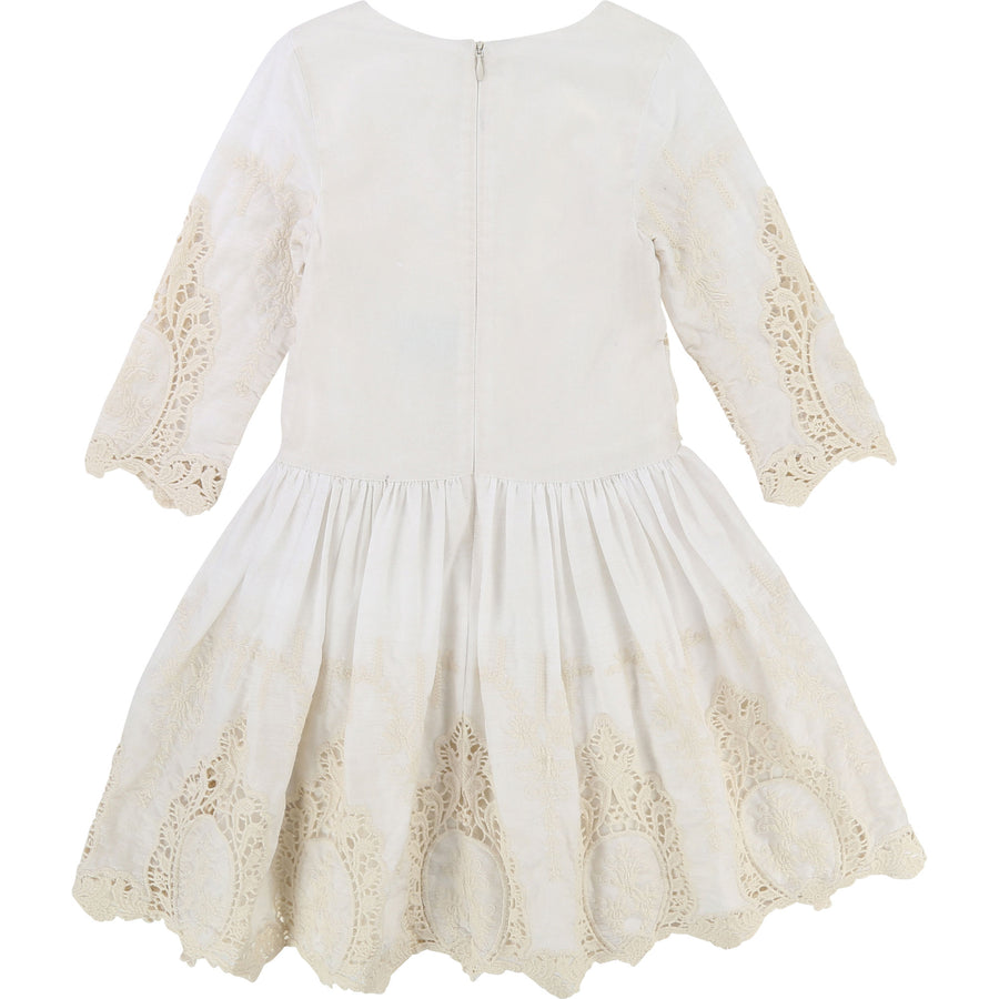 Carrement Beau Ivory Lace Embroidered Dress