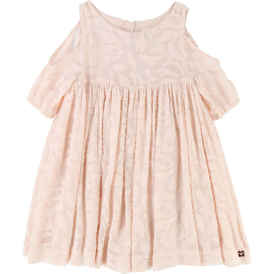 Carrement Beau Pale Pink Cold Shoulder Silk Dress