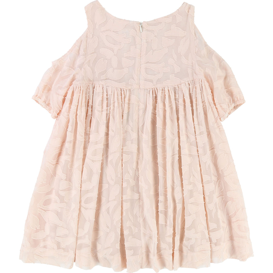 Carrement Beau Pale Pink Cold Shoulder Silk Dress