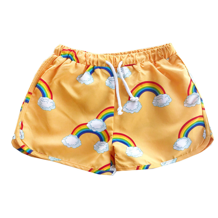 Romey Loves Lulu Yellow Rainbow Swim Trunks