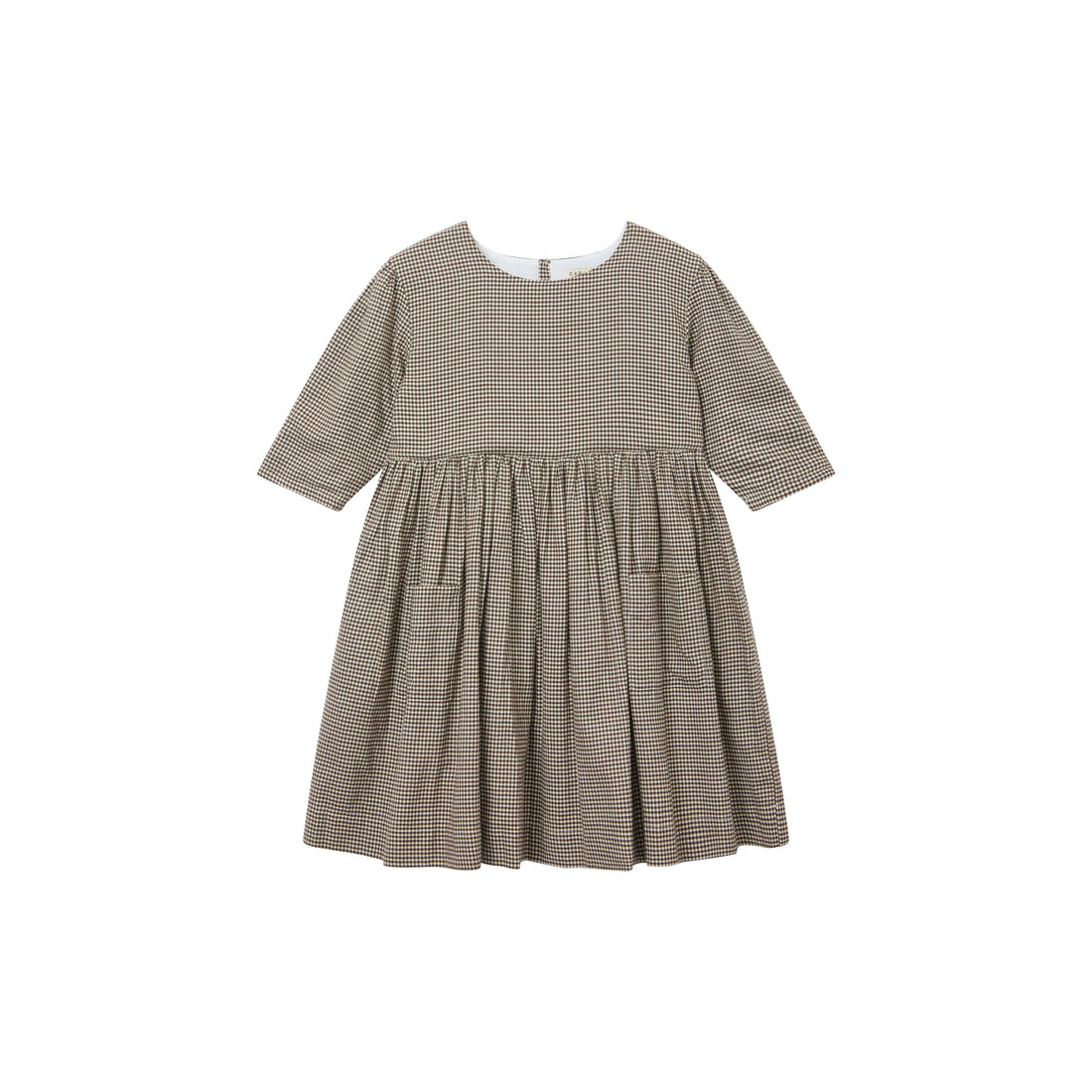 Caramel Brown Check Yew Dress