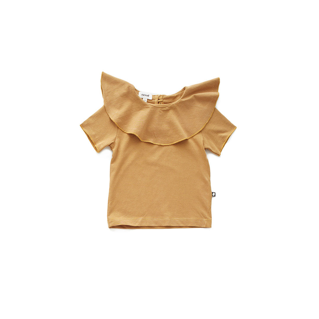 Oeuf Ochre Ruffle Collar Tee