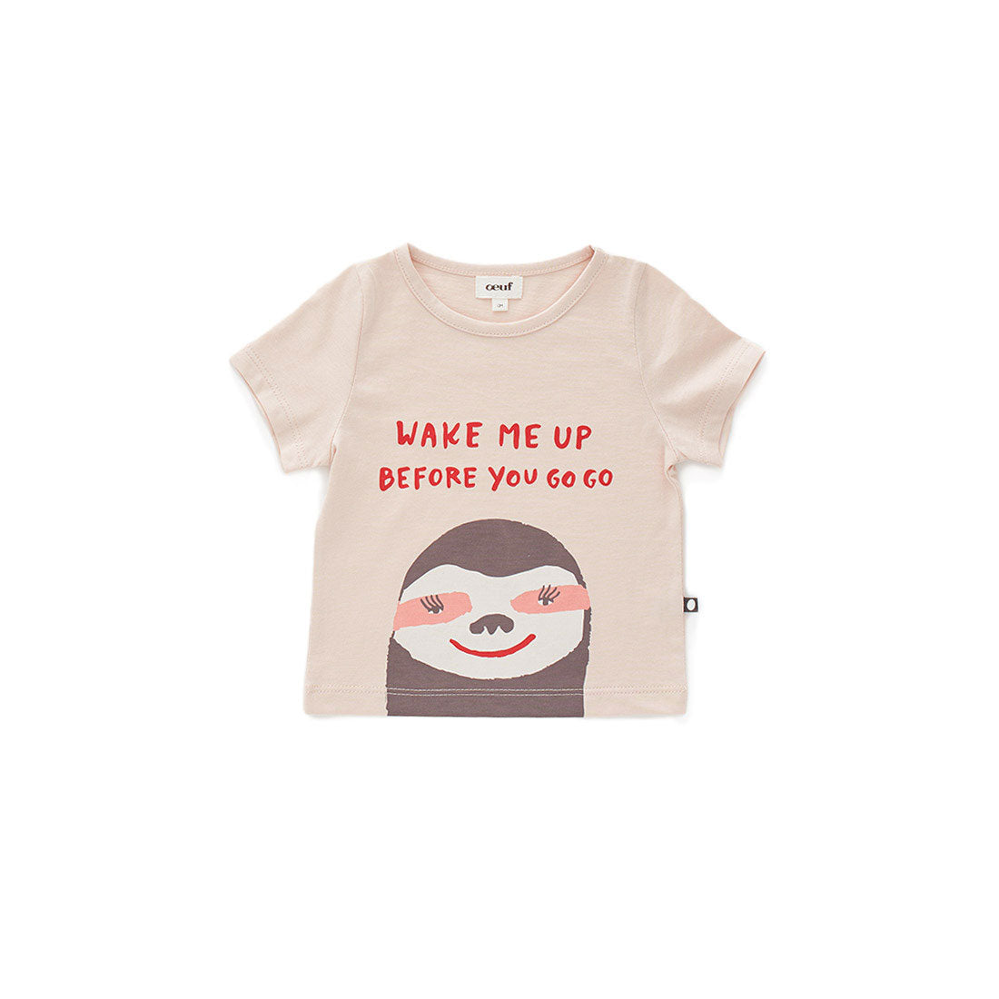 Oeuf Light Pink Sloth Tee
