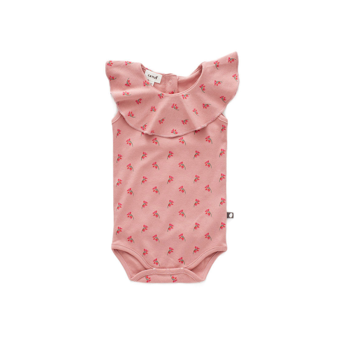 Oeuf Rose Flowers Ruffle Collar Onesie