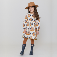Pink Chicken Amma Dress - Navy Gold Flower