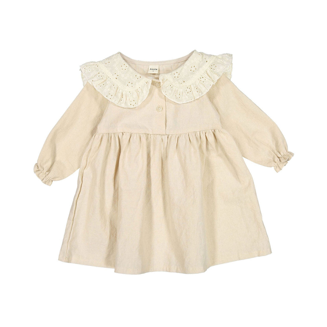 AOSTA dresses Aosta Beige Linen Cape Dress Matching Mom
