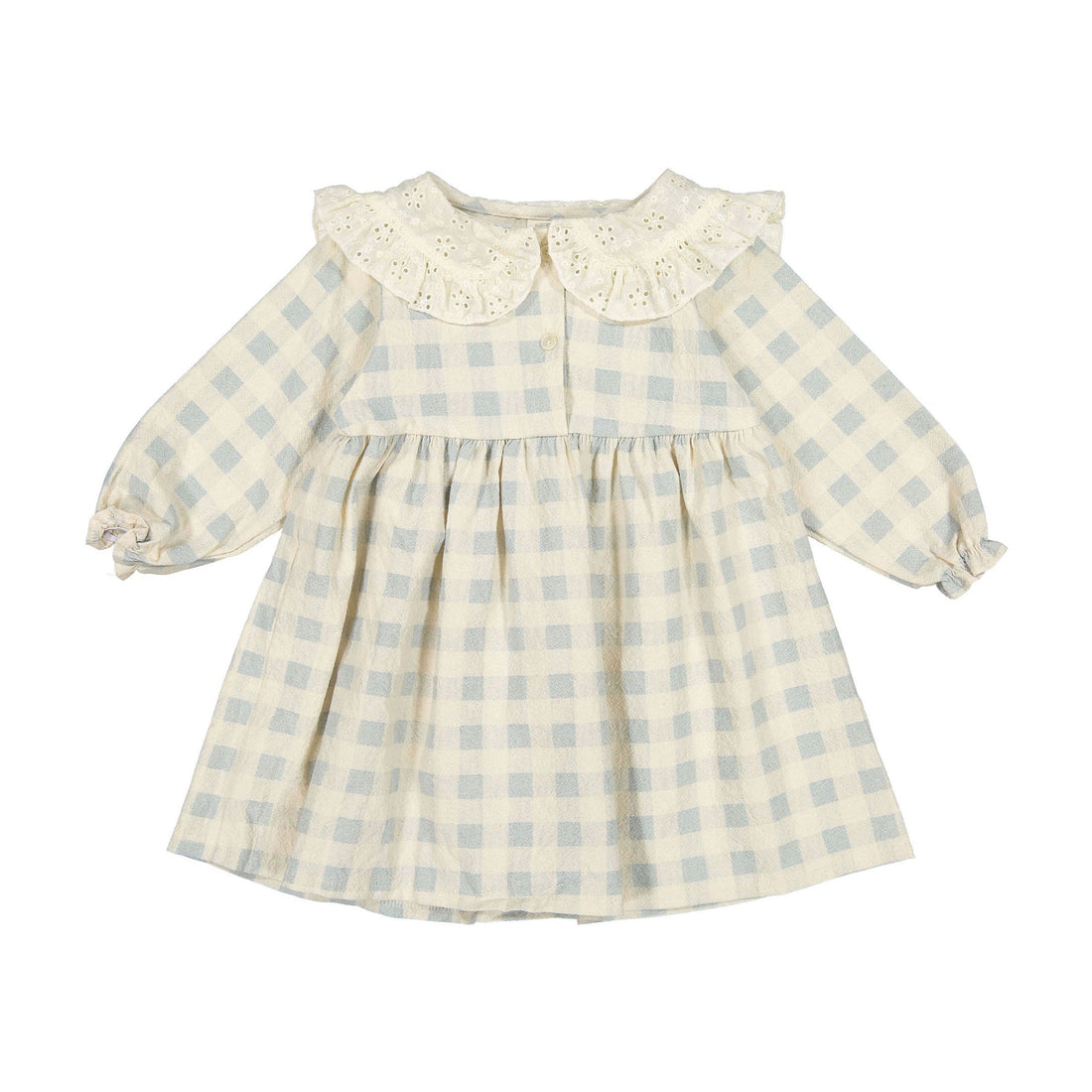AOSTA dresses Aosta Blue Check Linen Cape Dress Matching Mom