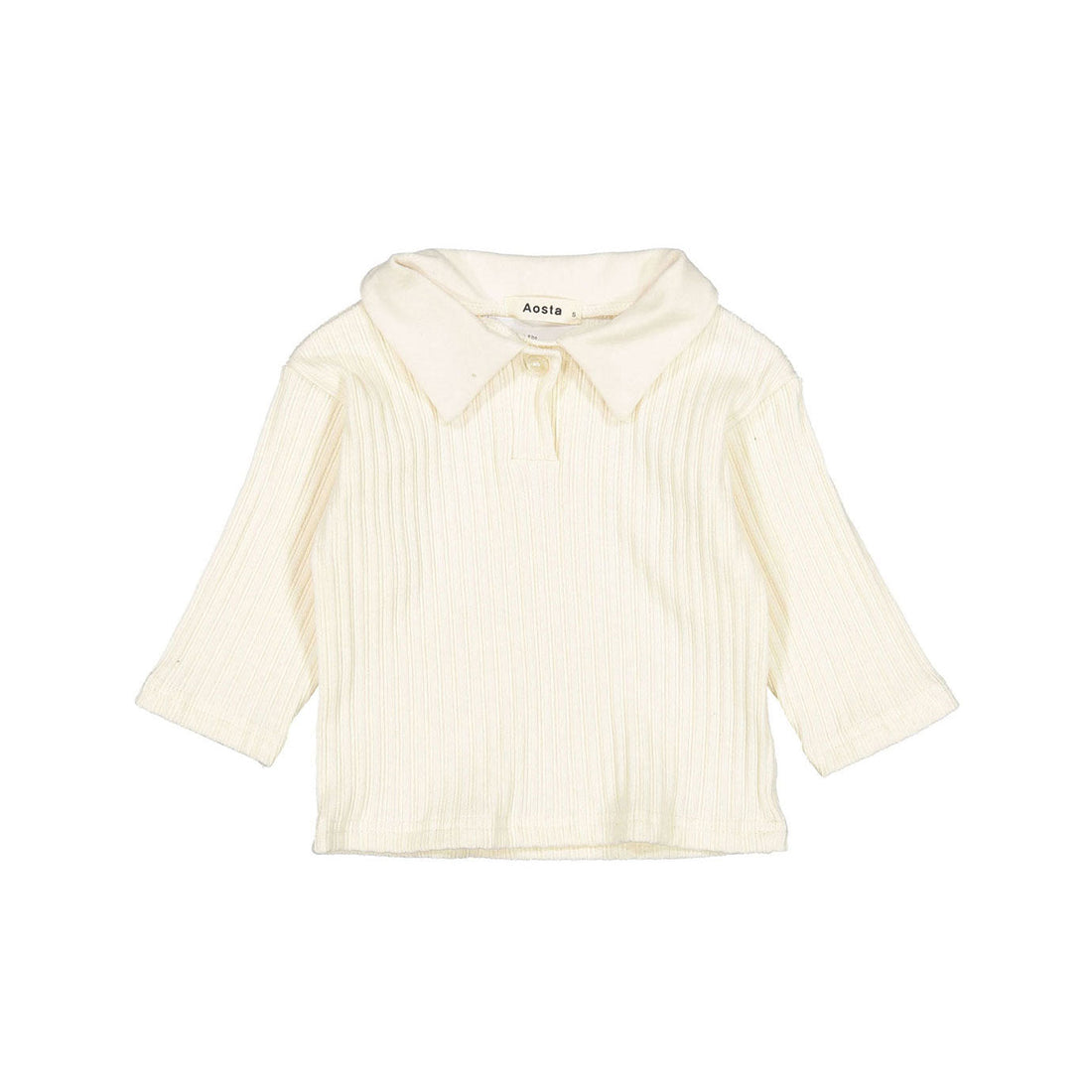 AOSTA knitwear Aosta Ivory French Ribg Collar Sweater