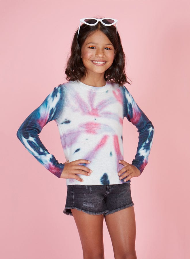 Autumn Cashmere knitwear Autumn Cashmere Pink Tie Dye Colorclock Crew