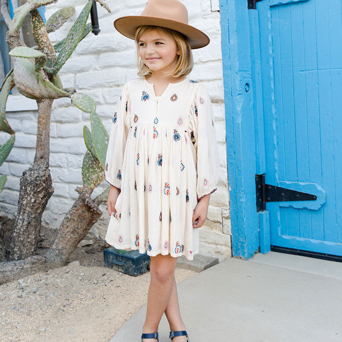 pink chicken ava dress Girls Ava Dress, Green Embroidery 5y