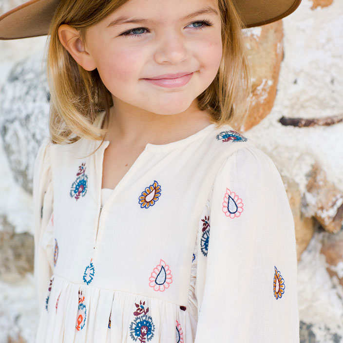 Pink Chicken Angora Embroidered Ava Bella Dress