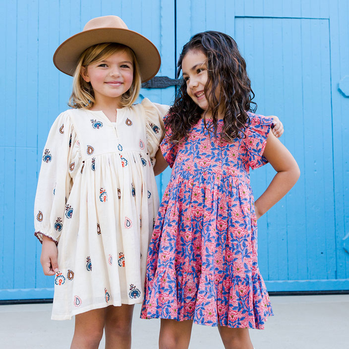 Pink Chicken Angora Embroidered Ava Bella Dress