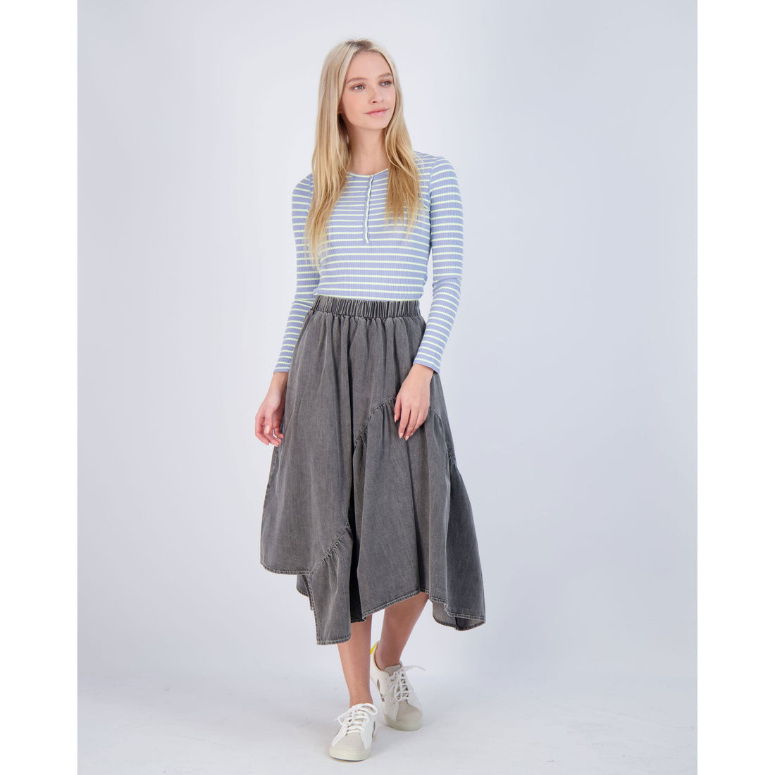 Ava Jeans bottoms ava jeans Black Denim Asymmetric Skirt
