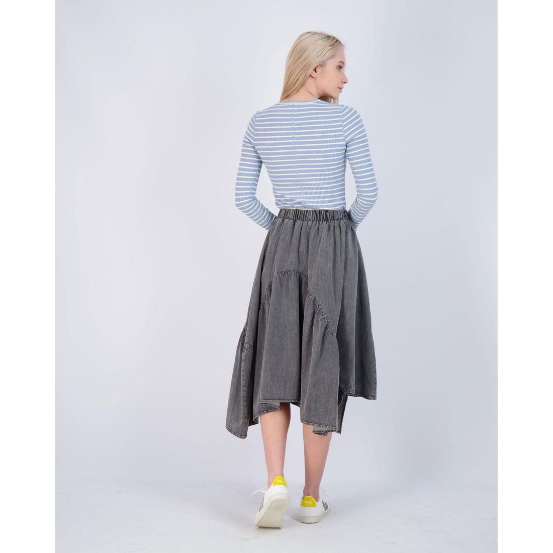 Ava Jeans bottoms ava jeans Black Denim Asymmetric Skirt