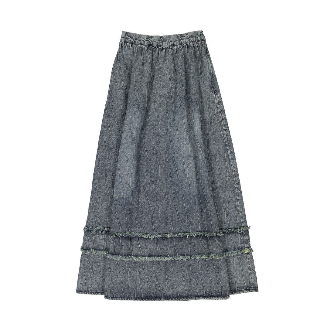 Ava Jeans bottoms ava jeans Black Denim Flair Raw Detail Long Skirt
