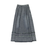 Ava Jeans bottoms ava jeans Black Denim Flair Raw Detail Long Skirt