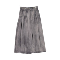 Ava Jeans bottoms ava jeans Black Denim Snap Pleated Midi Skirt