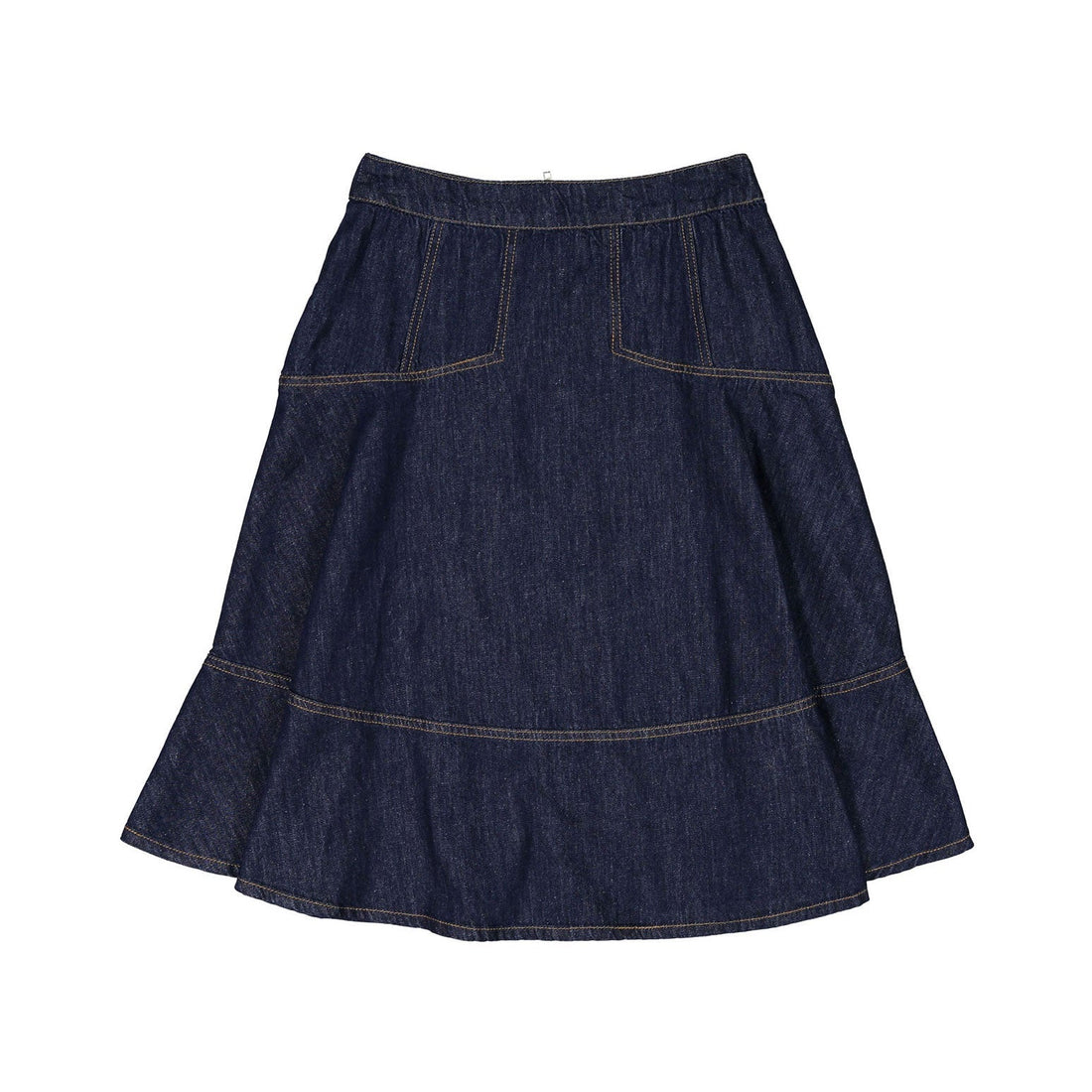 Ava Jeans bottoms ava jeans Blue Denim Trim Detail Flair Skirt