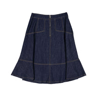 Ava Jeans bottoms ava jeans Blue Denim Trim Detail Flair Skirt
