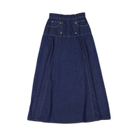 Ava Jeans bottoms ava jeans Blue Denim Trim Pockets Long Skirt