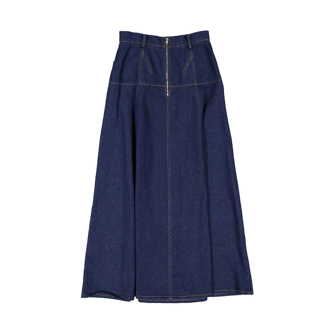 Ava Jeans bottoms ava jeans Blue Denim Trim Pockets Long Skirt