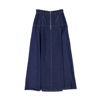 Ava Jeans bottoms ava jeans Blue Denim Trim Pockets Long Skirt