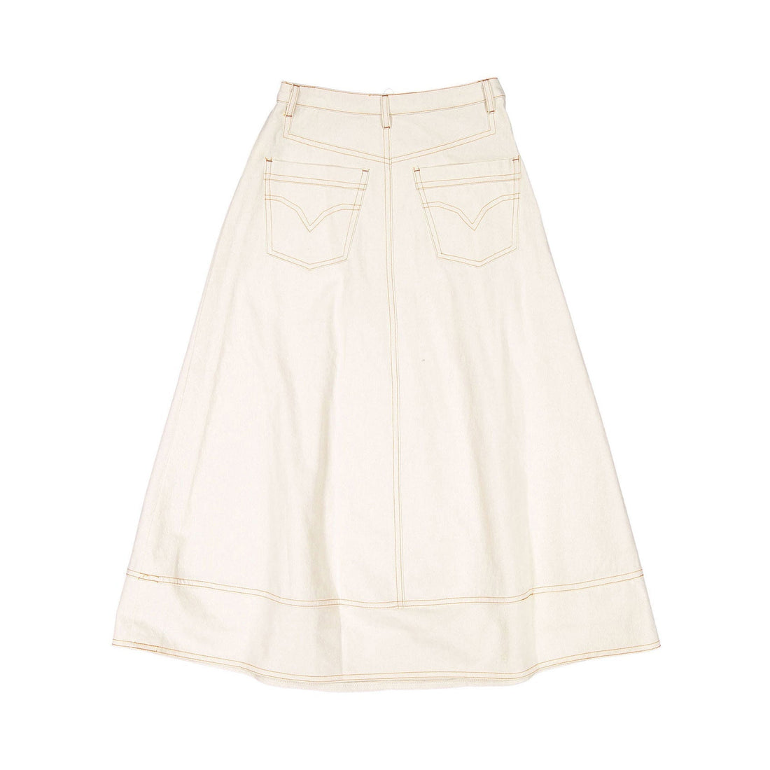 Ava Jeans bottoms ava jeans Cream Denim Long Skirt
