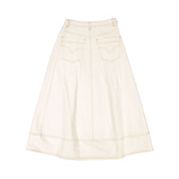 Ava Jeans bottoms ava jeans Cream Denim Long Skirt