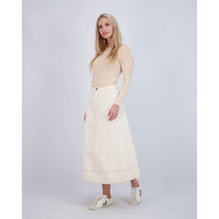 Ava Jeans bottoms ava jeans Cream Denim Long Skirt