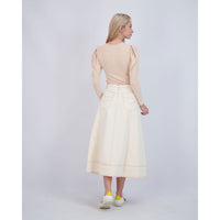 Ava Jeans bottoms ava jeans Cream Denim Long Skirt