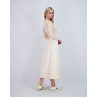 Ava Jeans bottoms ava jeans Cream Denim Long Skirt