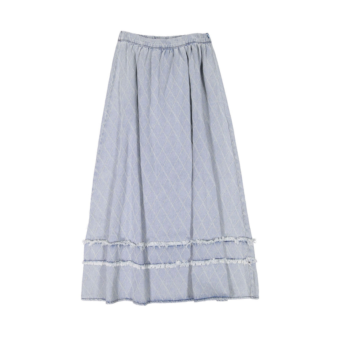 Ava Jeans bottoms ava jeans Denim Diamond Stitch Long Skirt