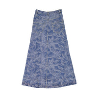 Ava Jeans bottoms ava jeans Denim Flower Pattern Midi Skirt