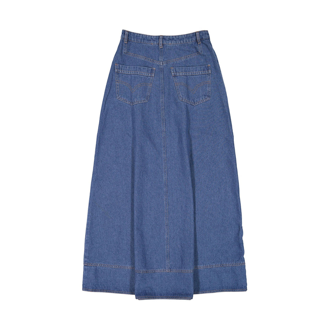 Ava Jeans bottoms ava jeans Denim Pockets Flair Long Skirt
