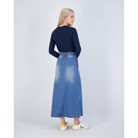 Ava Jeans bottoms ava jeans Denim Side Button Midi Skirt