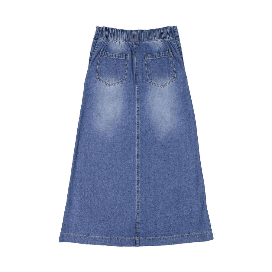 Ava Jeans bottoms ava jeans Denim Side Button Midi Skirt