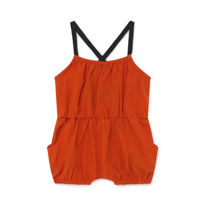 Little Creative Factory Orange Baby Crushed Cotton Short Jumpsuit
